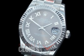 R31DJS-173 GMF 904 Steel Datejust Midsize 278274 SS/SS Fluted/Oyster Dark Rhodium Grey Roman Asian Clone 2824
