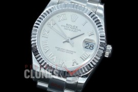 R31DJS-170 GMF 904 Steel Datejust Midsize 278274 SS/SS Fluted/Oyster Silver Roman Asian Clone 2824