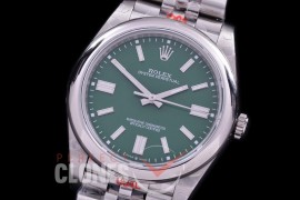 RLOY-41-034S GMF 904 Steel Osyter Perpetual 41mm 124300 SS/SS Green Sticks VR 3230