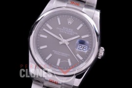 R36DJS-3235-153S GMF 126234 SS/SS Smooth/Oyster Dark Rhodium Grey Sticks SH 3235 904L Steel 