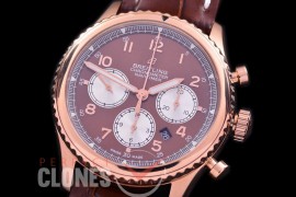 BL-AV8-113 Aviator 8 B01 Chronograph 43 Mosquito RG/LE Brown A-7750 