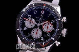 BL-AV8-102S Aviator 8 B01 Chronograph 43 Mosquito SS/SS Black A-7750 