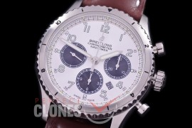 BL-AV8-106 Aviator 8 B01 Chronograph 43 Mosquito SS/LE White A-7750 