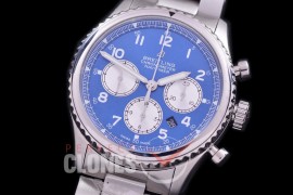 BL-AV8-108S Aviator 8 B01 Chronograph 43 Mosquito SS/SS Blue A-7750 