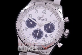 BL-AV8-106S Aviator 8 B01 Chronograph 43 Mosquito SS/SS White A-7750 