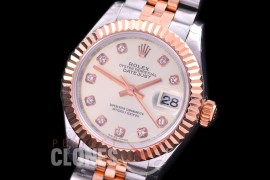R28DJTR-416J-1 BP Datejust 28mm Ladies 279171 SS/RG Fluted/Jubilee Lime Green Diamonds Eta 2671