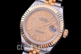 R28DJT-405J BP Datejust 28mm Ladies 279173 SS/YG Fluted/Jubilee Gold Sticks Eta 2671
