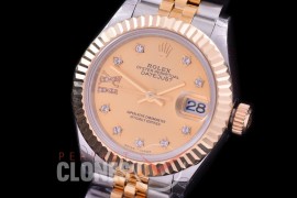 R28DJT-445J BP Datejust 28mm Ladies 279173 SS/YG Fluted/Jubilee Gold Star Diamonds Eta 2671