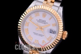 R28DJT-421J BP Datejust 28mm Ladies 279173 SS/YG Fluted/Jubilee White Roman Eta 2671