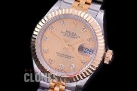 R28DJT-415J BP Datejust 28mm Ladies 279173 SS/YG Fluted/Jubilee Gold Diamonds Eta 2671