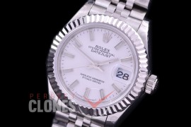 R28DJS-401J BP Datejust 28mm Ladies 279174 SS/SS Fluted/Jubilee White Sticks Eta 2671