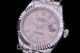 R28DJS-400J BP Datejust 28mm Ladies 279174 SS/SS Fluted/Jubilee Silver Sticks Eta 2671