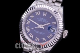 R28DJS-424J BP Datejust 28mm Ladies 279174 SS/SS Fluted/Jubilee Blue Roman Eta 2671