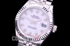 R28DJS-411J BP Datejust 28mm Ladies 279174 SS/SS Fluted/Jubilee White Diamonds Eta 2671