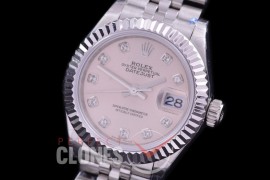 R28DJS-410J BP Datejust 28mm Ladies 279174 SS/SS Fluted/Jubilee Silver Diamonds Eta 2671