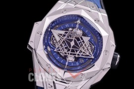 HB-SBC-103 DF Big Bang Sang Bleu Chronograph 45mm SS/RU Blue A-7750 Modified