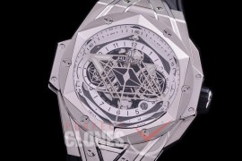 HB-SBC-101 DF Big Bang Sang Bleu Chronograph 45mm SS/RU White A-7750 Modified