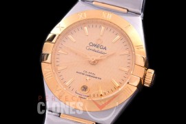 0 OMCON-29-123 Constellation Automatic Date 29mm SS/YG MOP Gold Sticks Eta 2688 Mod to Calibre 8700