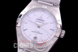 0 OMCON-29-101 Constellation Automatic Date 29mm SS/SS White Sticks Eta 2688 Mod to Calibre 8700