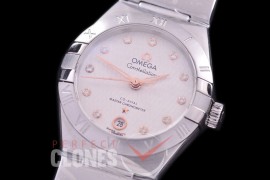 0 OMCON-29-112 Constellation Automatic Date 29mm SS/SS White Diam Eta 2688 Mod to Calibre 8700