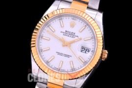 R41DJT-3235-001 XF/VSF 126333 904 Steel SS/YG Fluted/Oyster White Sticks VS 3235 - 72 Hours Power Reserve 