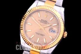 R41DJT-3235-005 XF/VSF 126333 904 Steel SS/YG Fluted/Oyster Gold Sticks VS 3235 - 72 Hours Power Reserve 