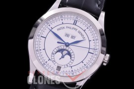 PP-5396-110L ARF Complications 5396 Annual Calender SS/LE White Miyota 9100 Mod to Calibre 324