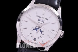 PP-5396-101L ARF Complications 5396 Annual Calender SS/LE White Miyota 9100 Mod to Calibre 324