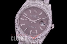 0 0 R41DJS-013 BP 904L Steel 126334 Diam/Oyster SS/SS/Diam Dark Rhodium Grey Sticks Asian 2824