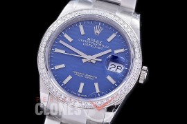 R36DJS-581Z BP Datejust 36 126234 SS/SS Diam/Oyster 2021 Blue Fluted Sticks A-2824