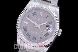 R36DJS-580 BP Datejust 36 126234 SS/SS Fluted/Oyster 2021 Grey/Green Roman A-2824