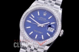R36DJS-531Z BP Datejust 36 126234 SS/SS Diam/Jubilee 2021 Blue Fluted Sticks A-2824