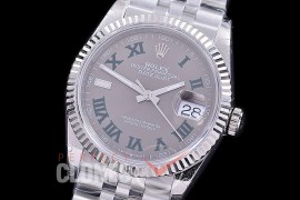 R36DJS-530 BP Datejust 36 126234 SS/SS Fluted/Jubilee 2021 Grey/Green Roman A-2824