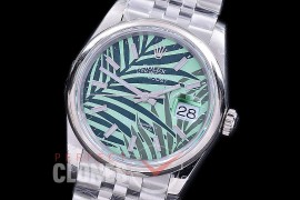 R36DJS-536S BP Datejust 36 126234 SS/SS Smooth/Jubilee 2021 Green Palm Motif Sticks A-2824