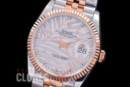 R36DJTR-546 BP Datejust 36 126231 SS/RG Fluted/Jubilee 2021 Silver Palm Sticks A-2824