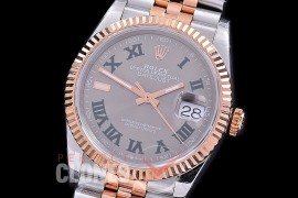 R36DJTR-531 BP Datejust 36 126231 SS/RG Fluted/Jubilee 2021 Grey/Green Roman A-2824