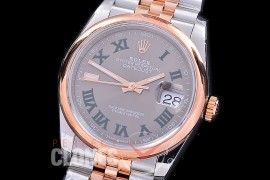 R36DJTR-531S BP Datejust 36 126231 SS/RG Smooth/Jubilee 2021 Grey/Green Roman A-2824