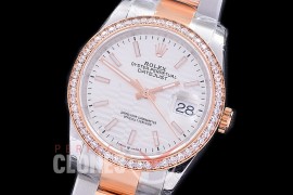 R36DJTR-591Y BP Datejust 36 126231 SS/RG Diam/Oyster 2021 White Fluted Sticks A-2824
