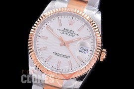 R36DJTR-591 BP Datejust 36 126231 SS/RG Fluted/Oyster 2021 Silver Fluted Sticks A-2824