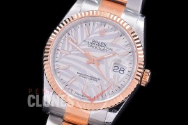R36DJTR-596 BP Datejust 36 126231 SS/RG Fluted/Oyster 2021 Silver Palm Sticks A-2824