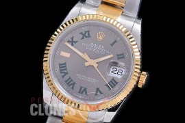 R36DJT-581 BP Datejust 36 126233 SS/YG Fluted/Oyster 2021 Grey/Green Roman A-2824