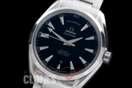 0 0 OMAT41DD-202 Aqua Terra Day/Date Automtaic SS/SS Black A-2836/8602 Mod