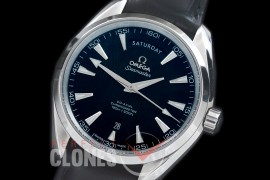 0 0 OMAT41DD-202L Aqua Terra Day/Date Automtaic SS/LE Black A-2836/8602 Mod