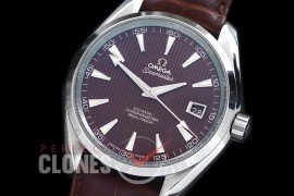 0 0 OMAT41-106L Aqua Terra Date Automtaic SS/LE Brown A-2824/8500 Mod