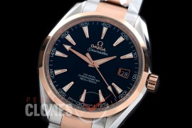 0 0 OMAT41-112 Aqua Terra Date Automtaic SS/RG Black A-2824/8500 Mod