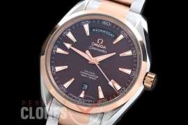 0 0 OMAT41DD-213 Aqua Terra Day/Date Automtaic SS/RG Brown A-2836/8602 Mod