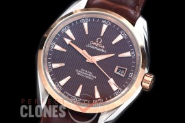 0 0 OMAT41-113L Aqua Terra Date Automtaic SS/RG/LE Brown A-2824/8500 Mod