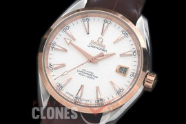 0 0 OMAT41-111L Aqua Terra Date Automtaic SS/RG/LE White A-2824/8500 Mod