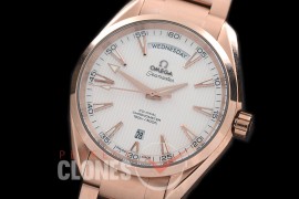 0 0 OMAT41DD-221 Aqua Terra Day/Date Automtaic RG/RG White A-2824/8602 Mod