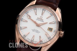 0 0 OMAT41-121L Aqua Terra Date Automtaic RG/LE White A-2824/8500 Mod